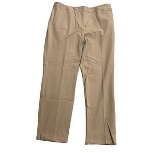 Talbots Heritage Pants Womens 12P Petite Khaki Tan Straight Leg Flat Front